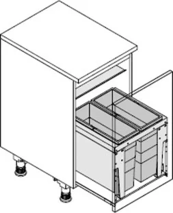 HAILO CARGO TRIPLE XL 450 prügikastisüsteem ülaplaadiga 18L/18L , K402,S420, tumehall