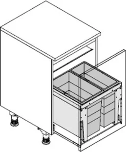HAILO CARGO TRIPLE XL 500 prügikastisüsteem ülaplaadiga 18L/28L , K402,S420, tumehall