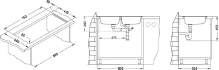 ALVEUS köögivalamu BASIC 160, 780x435mm, I, roostevaba teras, satiin