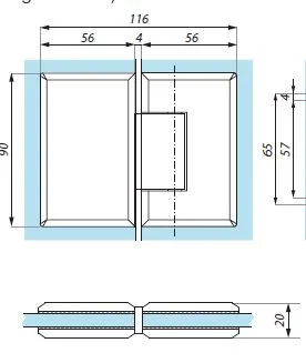 CDA dushihing klaas/klaas 180kraadi 8-10mm klaasile toon RST