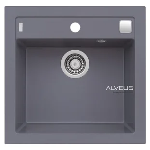ALVEUS köögivalamu FORMIC 20, 520x510mm, I/U, graniit, steel-G04M