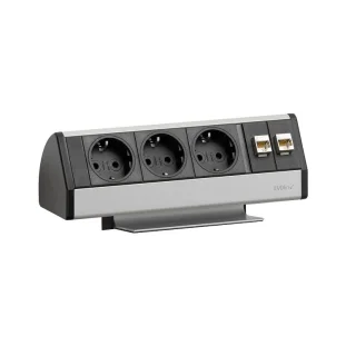 SCH EVOline Dock DATA Small pistikupesa, 2xSchuko, 2xRJ45 koos kiirkinnitusega