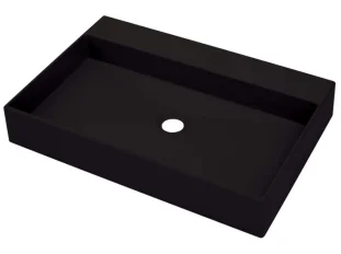 DEANTE vannitoavalamu CORREO, 400x600x100mm, tööpinnale paigaldadav, graniit, must