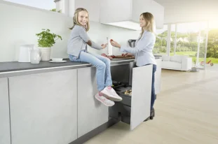 HAILO CARGO SYNCRO prügikastisüsteem 600mm 28L/13L/13L+1x kaas 13L ülaplaadiga, K424,S400,L568, tumehall