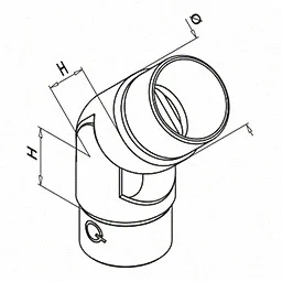 QRAIL liitmik MOD0312 0-70° torule 42,4x2mm AISI316 poleeritud