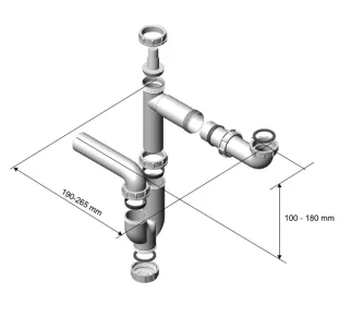 ALVEUS ühene sifoon, 3 1/2"