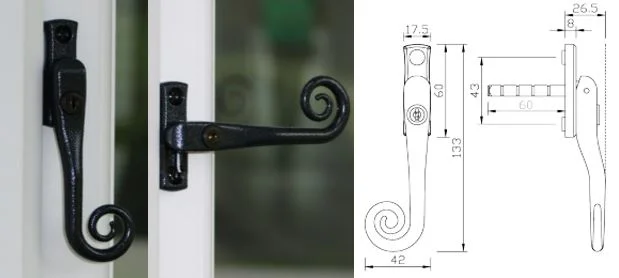 greenteQ akna käepide Monkey Tail must 7/60 parem