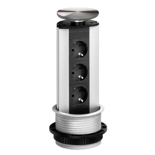 SCH EVOline Port Cuisine pistikupesa torn, 3xSchuko, roostevaba