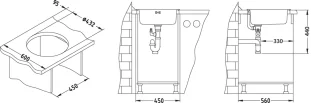ALVEUS köögivalamu FORM 10, 450mm, I, roostevaba teras, satiin