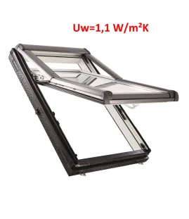 ROTO Katuseaken R79_ 114/140 K200, PVC, valge, 3x klaas (9_), Uw=1,1, g=47%, soojustusplokiga (+6cm), alt av.
