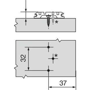 BLUM Clip kinnitusplaat D0mm (kruvi) 173L6100