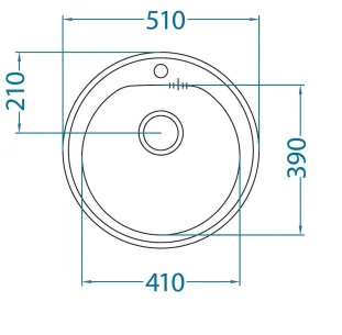 ALVEUS köögivalamu MONARCH FORM 30, 510x510mm, I, roostevaba teras, antratsiit