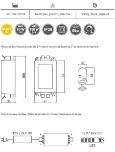 GTV LED DIMMER Jacky DC12-24V 8A. Must