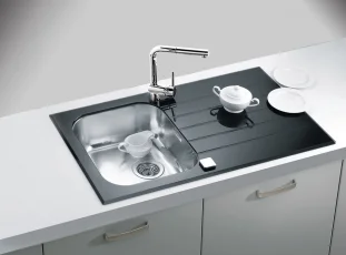 ALVEUS köögivalamu GLASSIX 10, 860x500mm, I, pööratav, roostevaba teras/violetne klaas