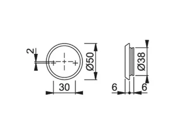 HOPPE kilp 59M pime F1, 565 südamiku asemele, välimine, 6mm