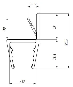 CDA tihend keelega h 10mm klaasile pikkus 2,5m