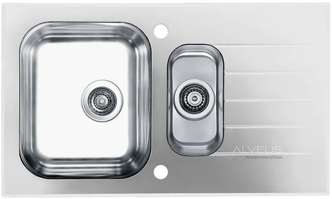 ALVEUS köögivalamu GLASSIX 20, 860x500mm, I, pööratav, roostevaba teras/valge klaas