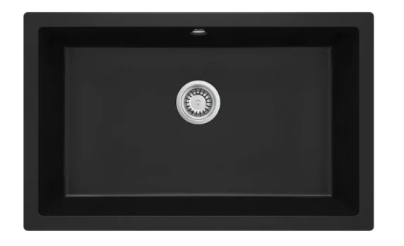 DEANTE valamu CORDA, 800x500x204mm, pealt või alt paigaldatav, kivi, Nero must