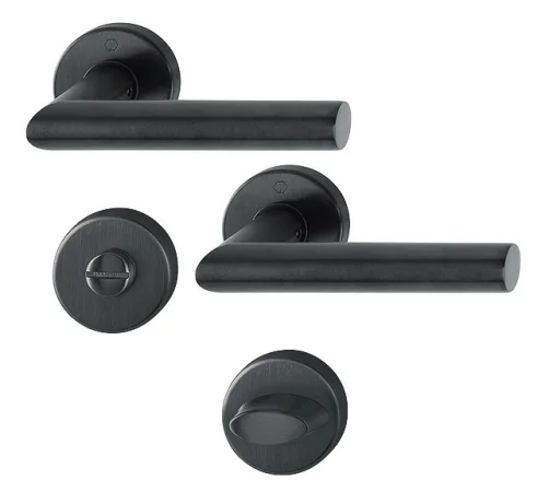 HOPPE link+kilp E1400Z/42K/42KVS SK/OL Amsterdam F96-1-R 35-42mm QF satin black - Resista®
