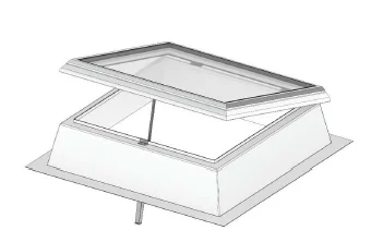 LAMILUX F100 3x klaas 100/100 K15 Mootoriga ventileeritav. 15cm alusraam. Ug=0,63W/m2K. Valge PVC