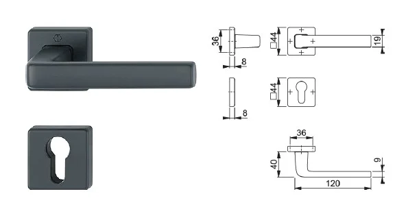 HOPPE link+kilp 1124/24K/24KS PZ Dublin F9714M 37-47mm QF