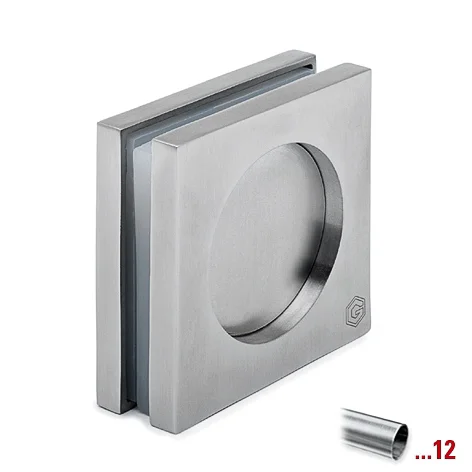 GF käepide 4103 kandiline kokku kruvitav klaasile 8-12mm RST harjatud