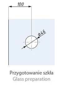 CDA tabletkäepide klaasile 8-12mm D-55mm toon RST poleeritud