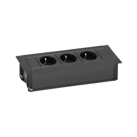 SCH EVOline Frame-Dock pistikupesa, 3xSchuko, must