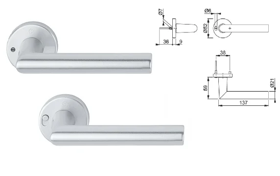 HOPPE link MiniLock 1400/42VR Amsterdam F1 37-42mm vasak DIN Quick-Fit