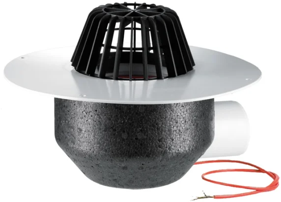 HL lamekatusekaev DN110mm, horisontaalne, küttekaabliga (10-30W,230V), PVC-kraega - HL64.1P/1