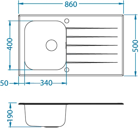 ALVEUS köögivalamu GLASSIX 10, 860x500mm, I, pööratav, roostevaba teras/kollane klaas