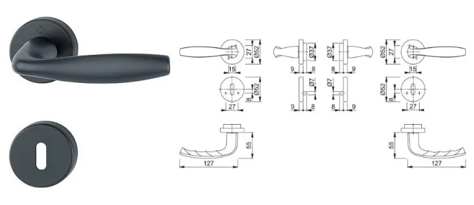 HOPPE link+kilp 1810/42FI/42FIS OB New York F9714M (m.must)37-42mm