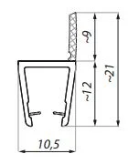CDA tihend h 6-8mm klaasile pikkus 2,5m toon akrüül transparentne