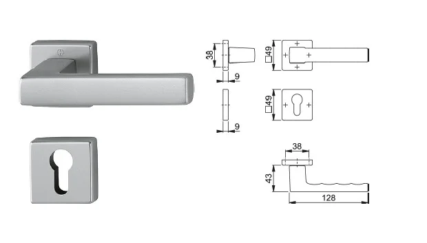 HOPPE link+kilp 1737/843K/843KS PZ Toulon F9 37-47mm QF