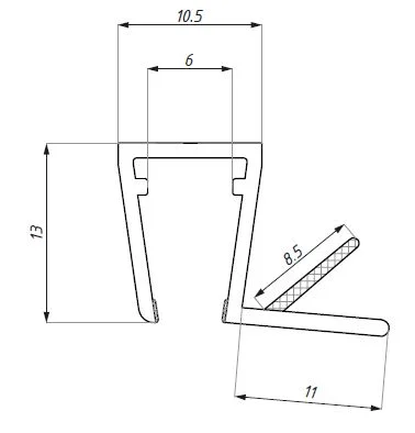 CDA tihend klaasile 6-8mm pikkus 2,5m