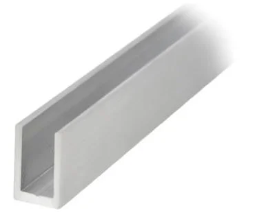 CDA U-profiil klaasile 8mm pikkus 3000mm alumiinium poleeritud.