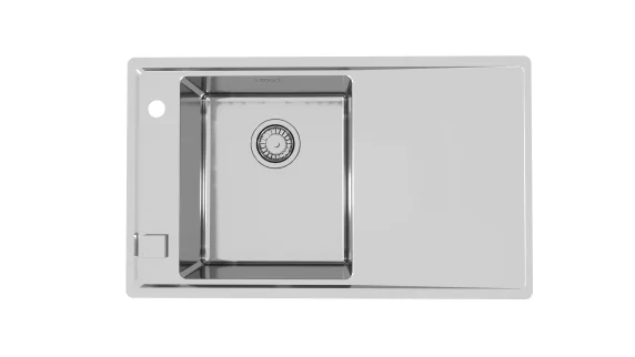 ALVEUS köögivalamu STRICTO 10, 790x472mm, vasak, pealt paigaldatav (F/S), roostevaba teras, satiin