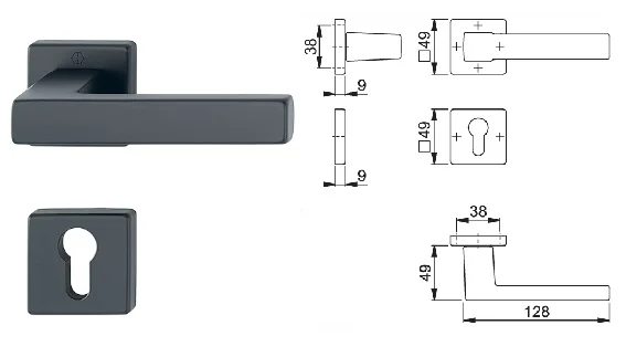 HOPPE link+kilp 1769/843K/843KS PZ Austin F9714M 57-67mm mitteläbiv kinnitus QF