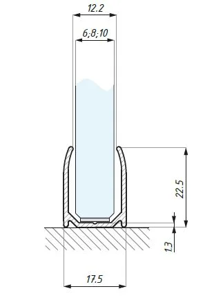 CDA U-profiil klaasile 6-10mm L-3000mm toon must