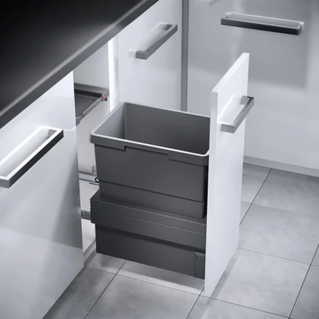 HAILO CARGO SYNCRO prügikastisüsteem 300mm 30L ülaplaadiga, K507,S403,L268, tumehall