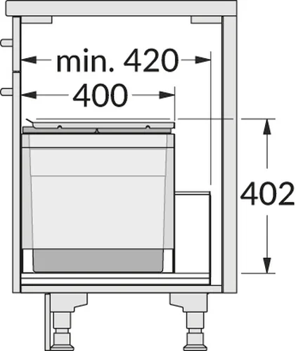 HAILO CARGO TRIPLE XL 800 prügikastisüsteem ülaplaadiga 28L/28L/18L , K402,S420, tumehall