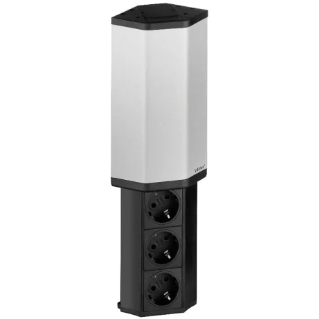 SCH EVOline V-Port pistikupesa, 3xSchuko, roostevaba