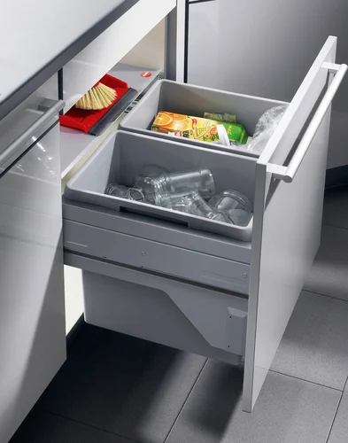 HAILO Euro Cargo S 600 prügikastisüsteem 30L/30L+katteplaat metall, K439,S403,L562, helehall