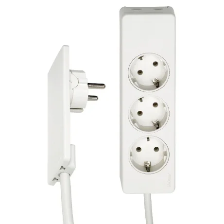 SCH EVOline Plug pikendusjuhe 1,5m, 3-pesa, valge