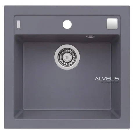 ALVEUS köögivalamu FORMIC 20, 520x510mm, I/U, graniit, steel-G04M