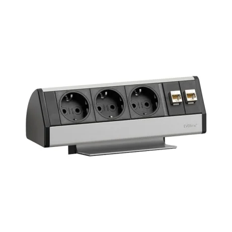 SCH EVOline Dock DATA Small pistikupesa, 2xSchuko, 2xRJ45 koos kiirkinnitusega