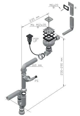 ALVEUS ühene sifoon, POP-UP