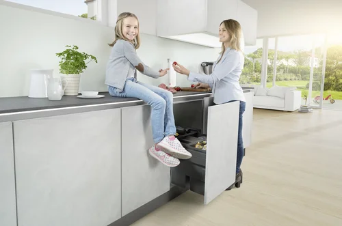 HAILO CARGO SYNCRO prügikastisüsteem 600mm 28L/13L/13L+1x kaas 13L ülaplaadiga, K424,S400,L568, tumehall