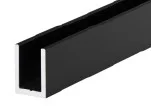 CDA U-profiil klaasile 10mm L-3000mm toon must