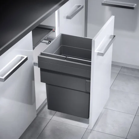 HAILO CARGO SYNCRO prügikastisüsteem 450mm 55L ülaplaadiga, K544,S400,L418, tumehall